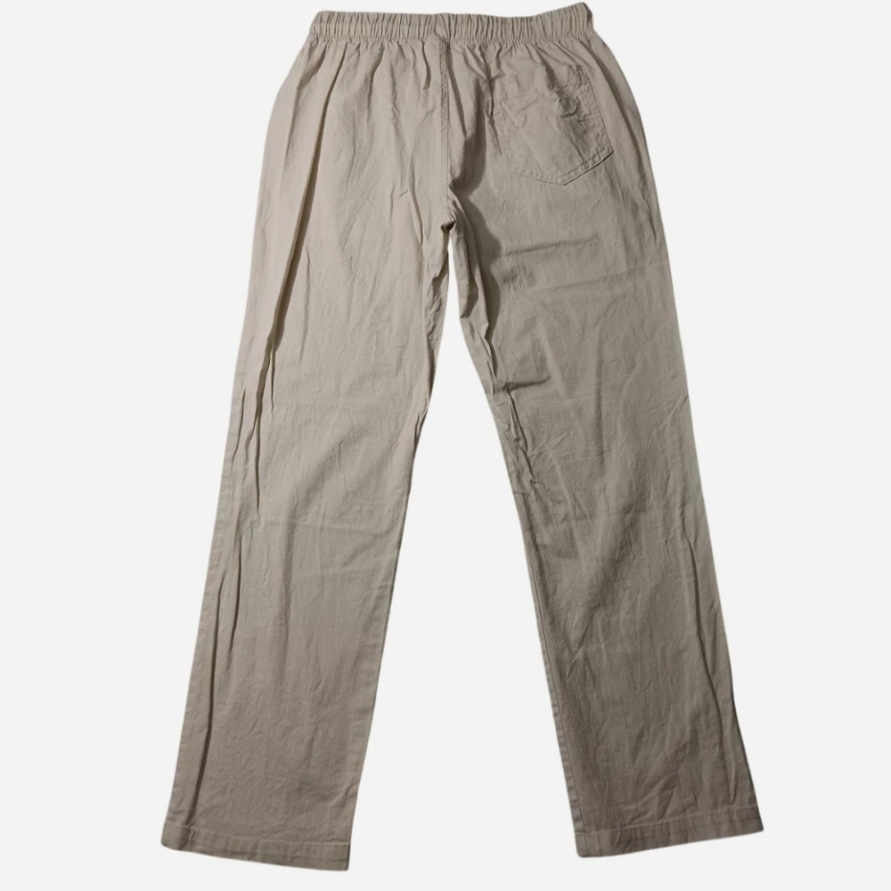 Manwan Walk Pants Cotton Linen Blend Cream Beach Neutral Lightweight Size Medium - Picture 5 of 9